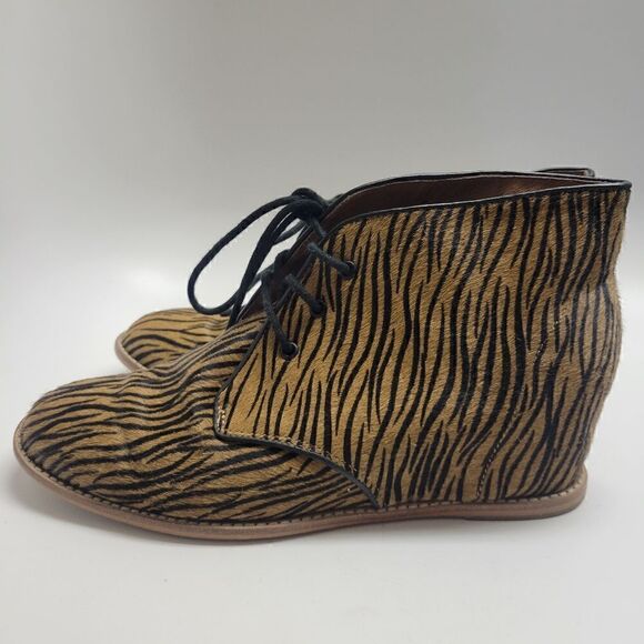 Anthro Matiko Sharon Zebra Wedge Ankle Boot - Picture 3 of 13
